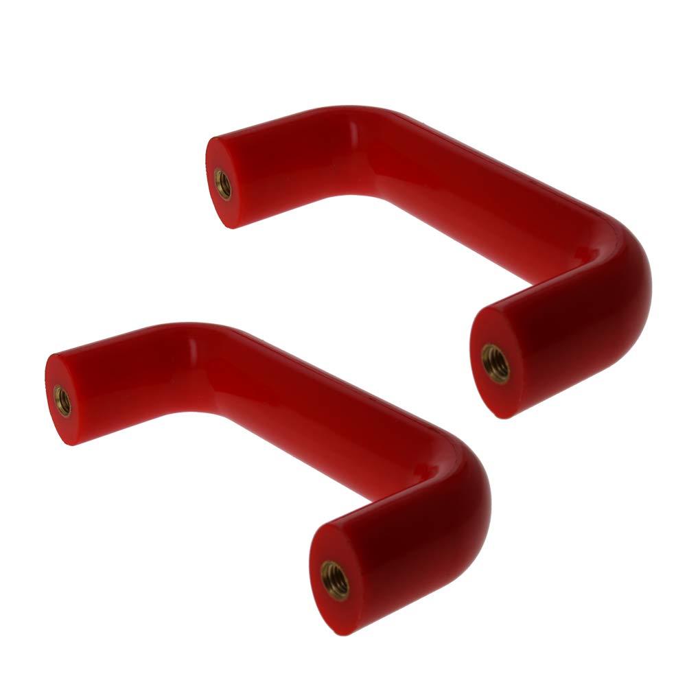 MroMax 2Pcs U Shape Bakelite Pull Handle M8 Thread 4.72" Hole Centers Cabinet Plastic Pulls 120mm Industrial Machine Insulation Handles Red Tone