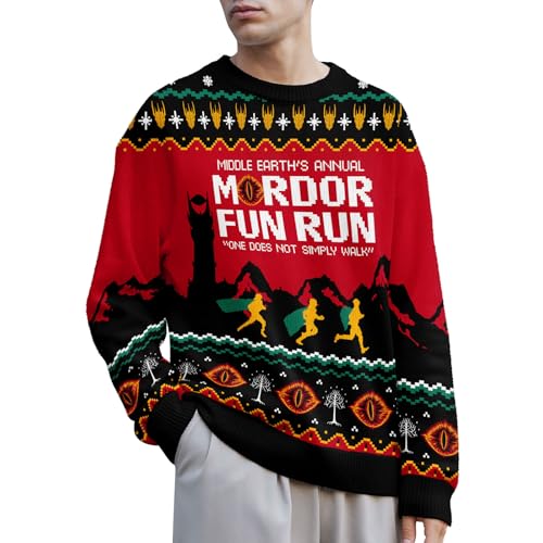 Image of 99TIMORO Rings Lord Ugly Christmas Sweater for Men and Women, Holiday Pullover Novelty Crewneck Sweatshirt, Festive Outfit Gift