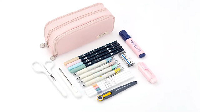Trousse à Crayons ISuperb - 3 Compartiments, Grande Capacité, Fermeture éclair, Pour école Et Bureau