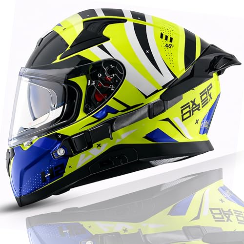 Image of Axor Helmets Apex Hex-2 Helmet (Neon Yellow Blue, Large)