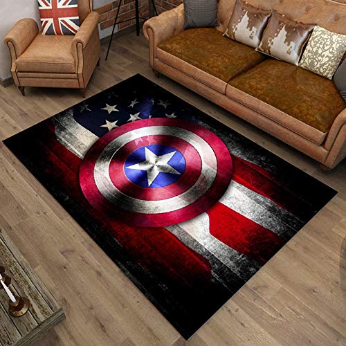 CXJC Européens et américains Rétro Style Tempérament Tapis, Tendance capitaine américain Bouclier, Drapeau britannique, Drapeau chinois, Image drapeau italien Tapis, Drapeau Personnalité britannique B