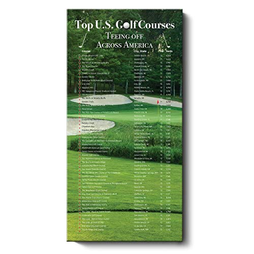 Golf Courses Bucket List Tracker - Gallery Wrapped - 10 inches x...