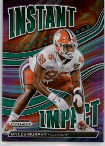 2023 Panini Prizm Draft Picks Instant Impact Green #23 Myles Murphy Clemson Tigers Official NCAA Football Card in Raw (NM or Better) Condition