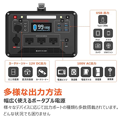 Amazon.co.jp: グッド・グッズ 大容量 1000W出力 ポータブル電源 軽量 