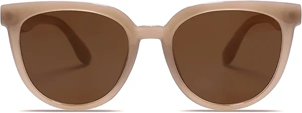 SOJOS Trendy Cat Eye Round Polarized Sunglasses for Women Fashion UV Protection Sunnies Sunglasses SJ2175