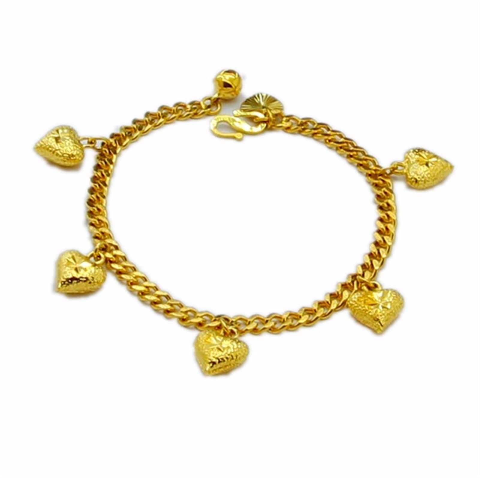 24K Ptハート型リンク ブレスレット