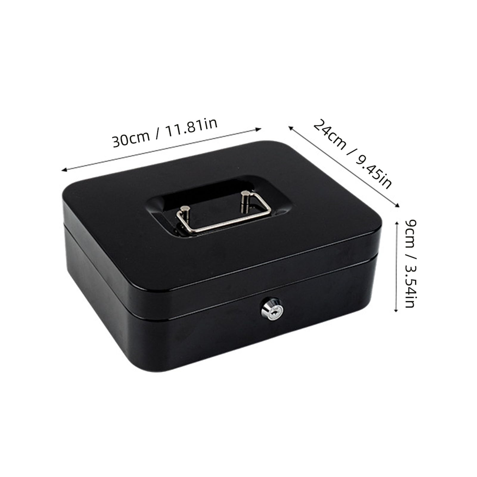Cosiki Small Lock Box with Removable Tray, Iron Security Box (12 cali) | Trwała żelazna konstrukcja, kompatybilna z formatem A4, niezawodny zamek na klucz, solidny metalowy uchwyt, wszechstronny