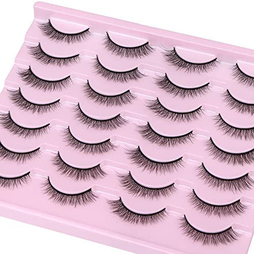Natural Lashes 10Mm Wispy False Eyelashes Natural Look Faux Mink Wispies Eyelashes Fluffy Strip Lashes Pack By Kiromiro #TOP6