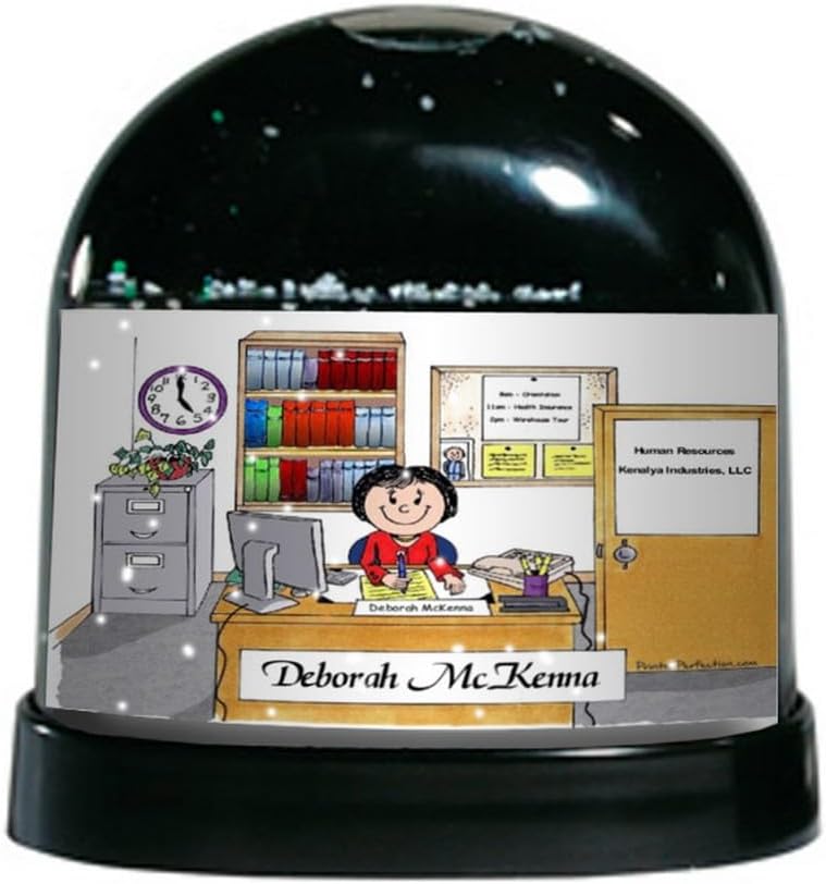 PrintedPerfection.com Personalized Office - Female Snow Globe Gift