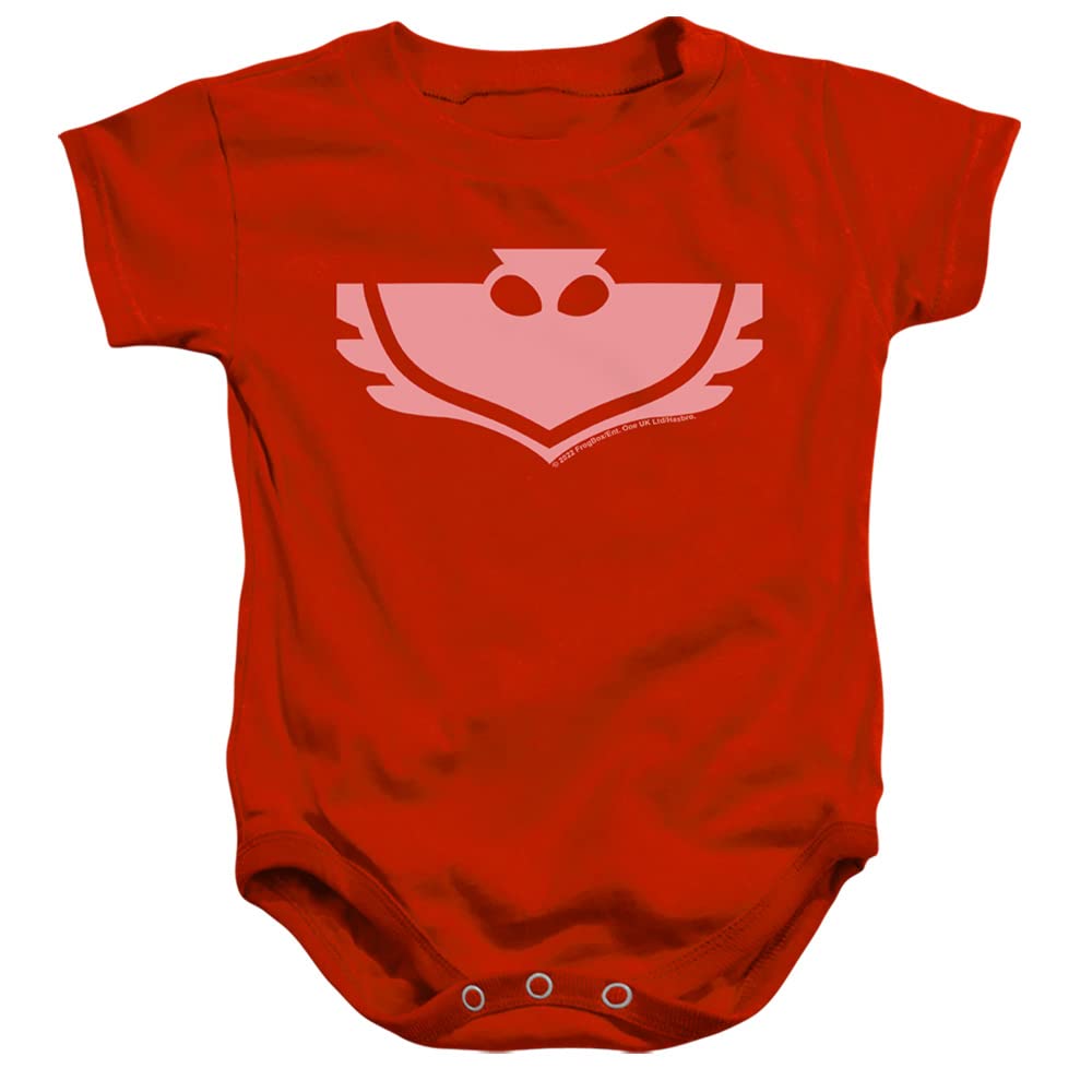 Popfunk PJ Masks Owlette Symbol Unisex Infant Snap Suit for Baby, 6 Months, Red