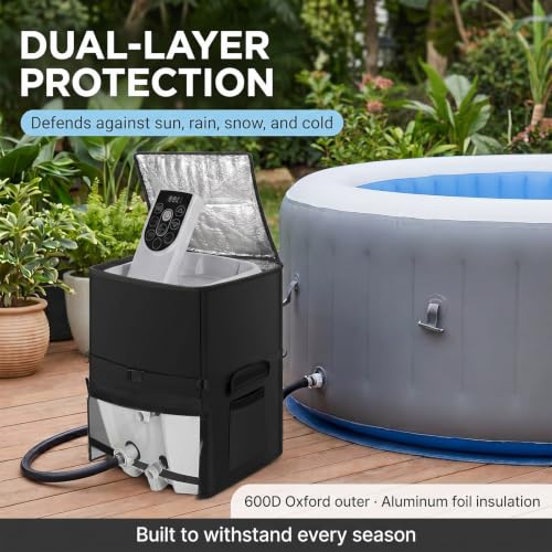 Cubierta de bomba de calefacción de spa aislante e impermeable en tela Oxford 600D 6