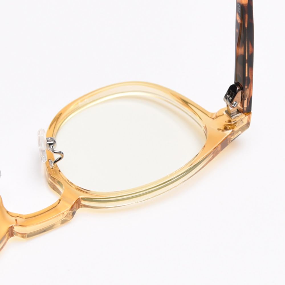 montatura per occhiali rotondi da uomo occhiali ultraleggeri da donna stile retrò lenti trasparenti leopardo nero