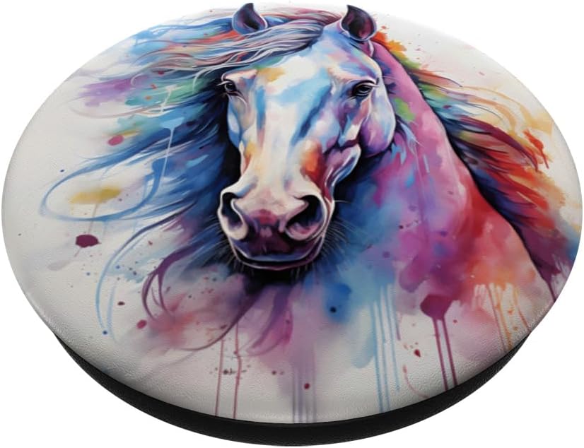 Elegant Horse Lover Horses Design PopSockets Adhesive PopGrip - Image 2
