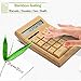 Sengu Bamboo Wooden Solar Calculators Standard Function Desktop Calculator with 12-digit Large Display