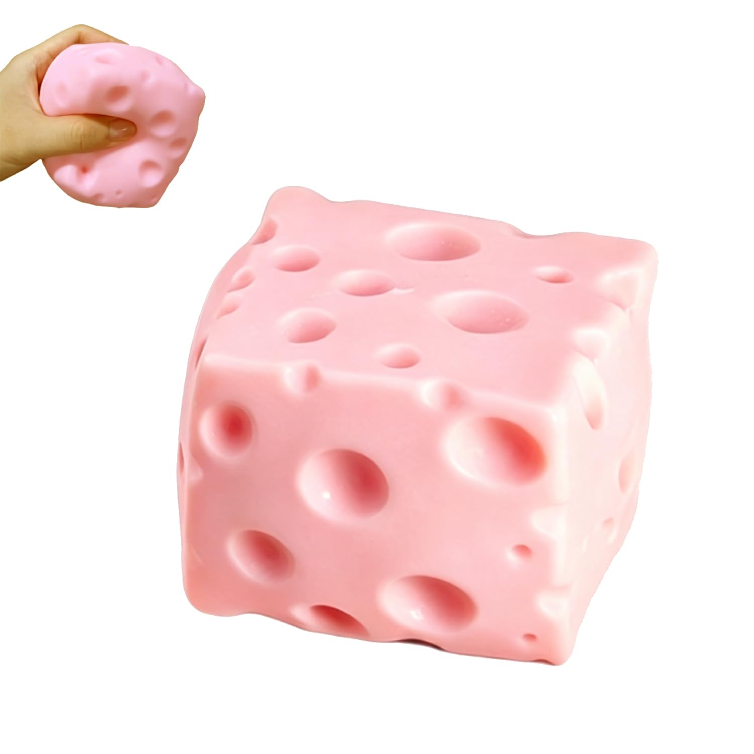 Photo 1 of Pink Cheese Squishy, Squeeze Cheese Toys with Soft Skin-Feel for Stress & Anxiety Relief Fidget (Pink-2.76IN)