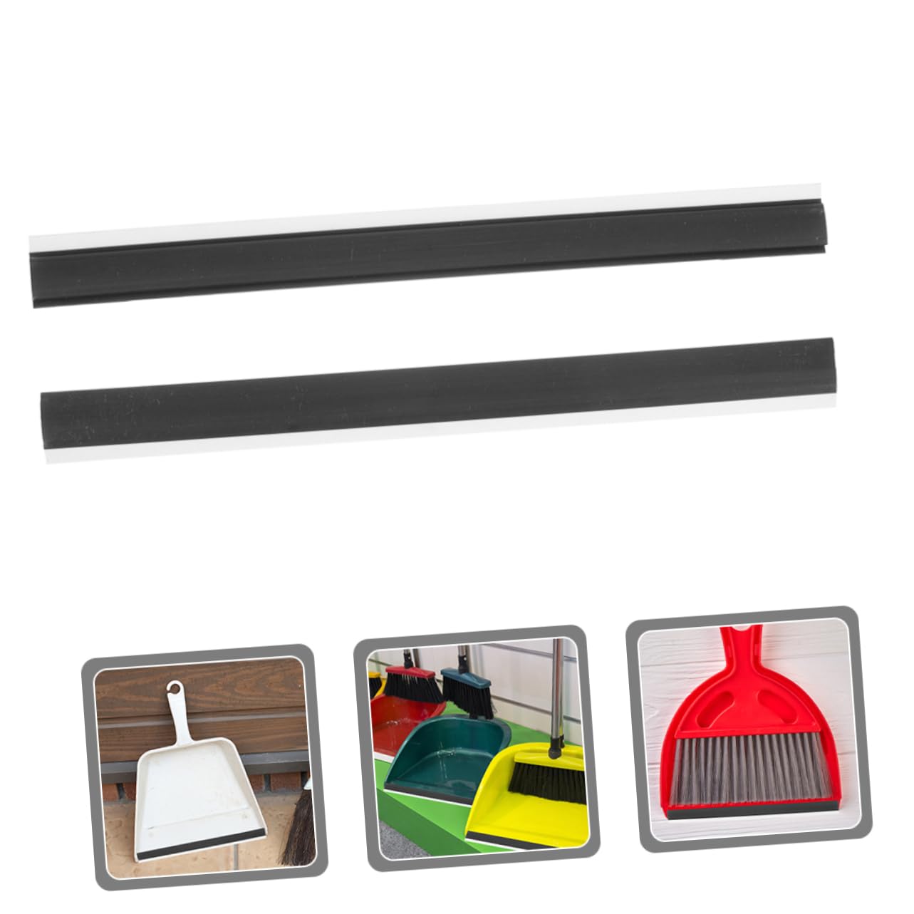 Levemolo Dustpan Strips for Replacement Plastic Dustpan Edge Strips Set Fit for Industrial Dust Pan Broom Dust Pan Sets
