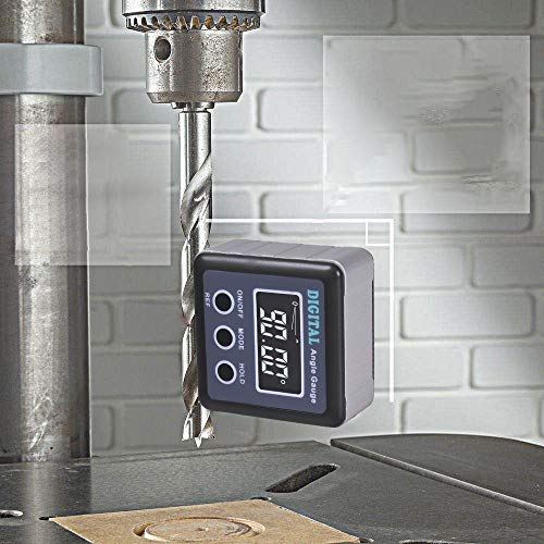 Angle Gauge, eOUTIL Digital Protractor/Inclinometer/Angle Finder Magnetic Base - Precision Level Box for Automobile, Woodworking, Building, Drilling Machinery, Masonry (Grey)
