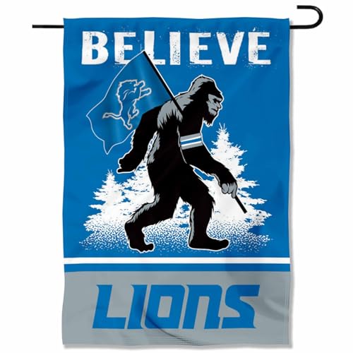 Detroit Lions Bigfoot Sasquatch Believe Yard Garden Banner Flag