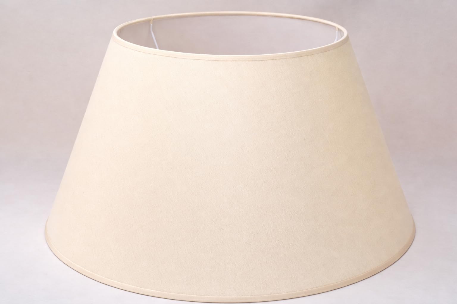 50 cm Paralume Cono, Tessuto di Cotone con PVC Bianco, Prodotto Artigianale, per Lampada da Tavolo, Piantana (Avorio)