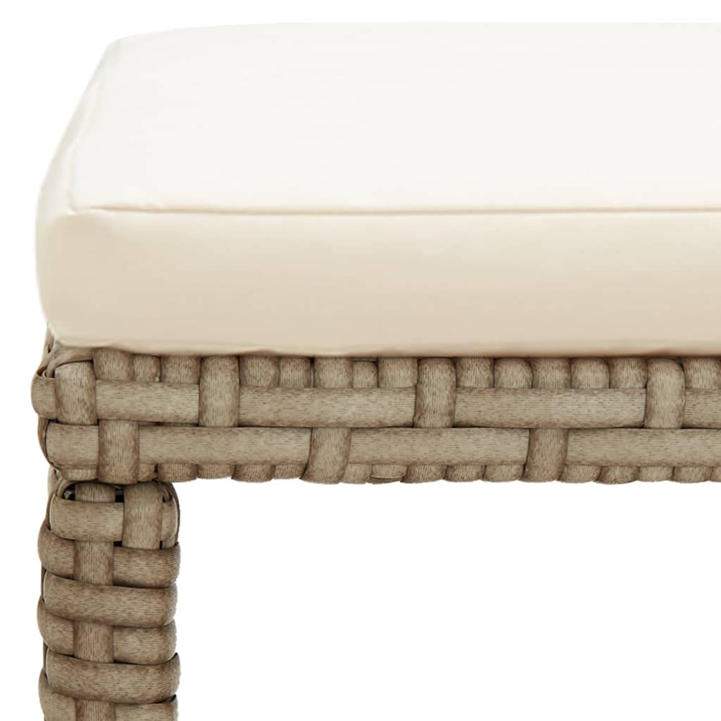 2 sgabelli da giardino con seduta in rattan sintetico e acciaio verniciato a polvere, beige, 41 x 41 x 35 cm, resistenti alle intemperie, impilabili e comodi per giardino, terrazza e balcone