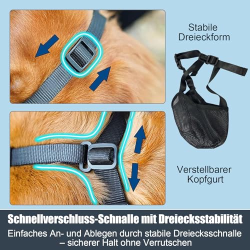 1 X Hundemaulkorb, Ultra-Atmungsaktives Netzdesign, Verstellbarer Beißkorb Für Große Und Mittlere Hunde, Ideal Für Langnasige Rassen Wie Schäferhund Und Labrador XL
