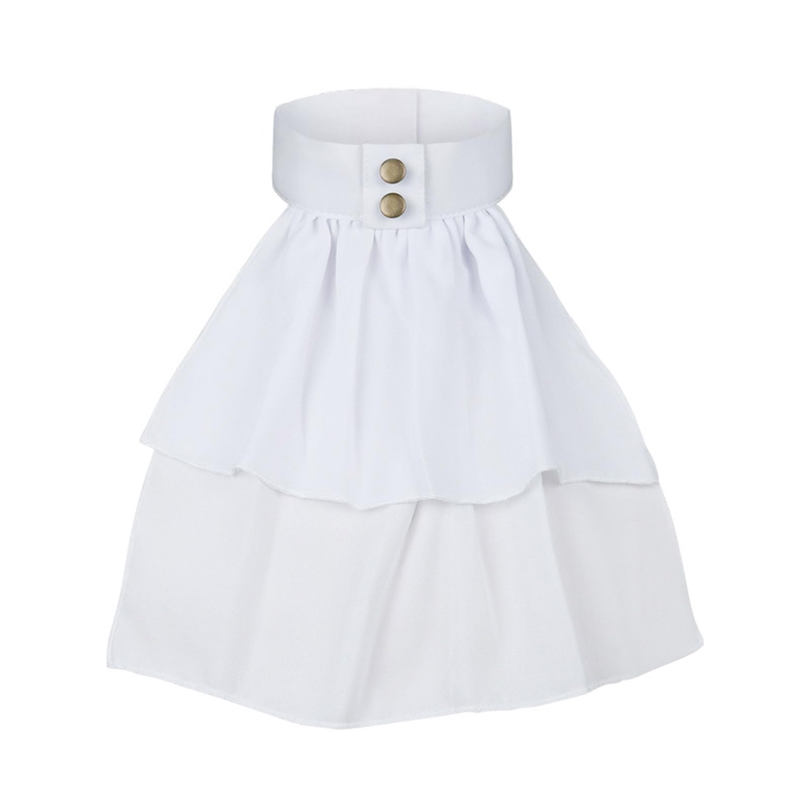 Maxtonser Pirate Colonial Victorian Jabot Detachable Ruffled Fake Collar Shirt Front Necklace Neckwear Costume Accessory