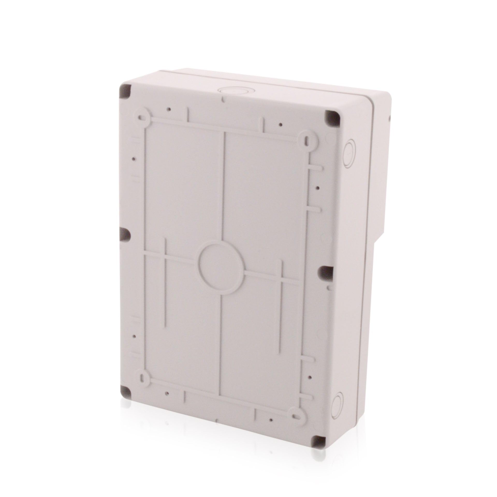 Intratec Baustromverteiler Aufputz Installationsgehäuse IP65, 440x340mm, 6 CEE Steckverbindungen, Wasserdichtes Gehäuse, UV-beständig, Außeneinsatz