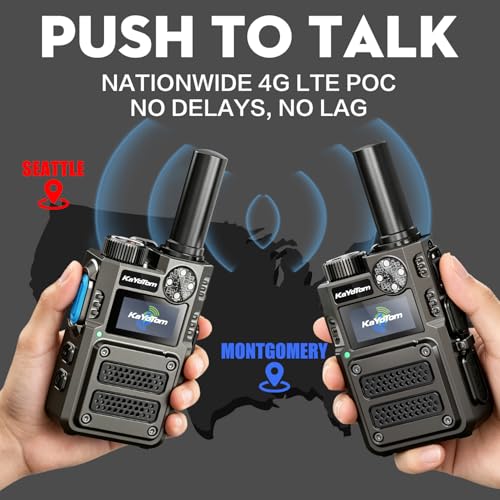 Image of (Heavy Duty) Lifetime Free Unlimited Range Long Range Walkie Talkies for Adults Rapid 4G LTE PoC Two Way Radios Long Distance with Nationwide Range for Team Management,Truck Fleet(2-Pack)