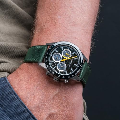 Montre en titane Holzkern Neverrest en œil de chat vert