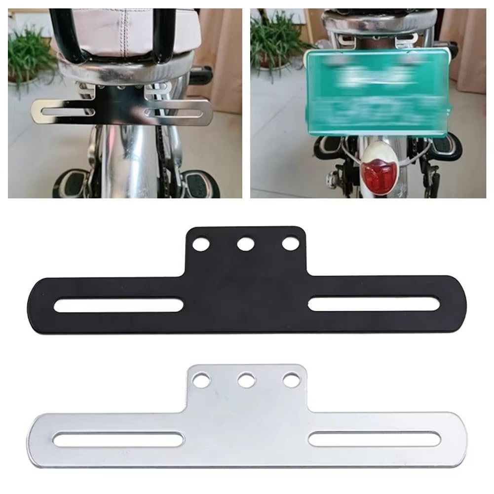 Support De Cadre Plaque D'immatriculation Moto, Feu Arrière pour ATV, Dirt Bike, Pièces Vélos Sport Rue Support Plaque D'immatriculation(Noir)