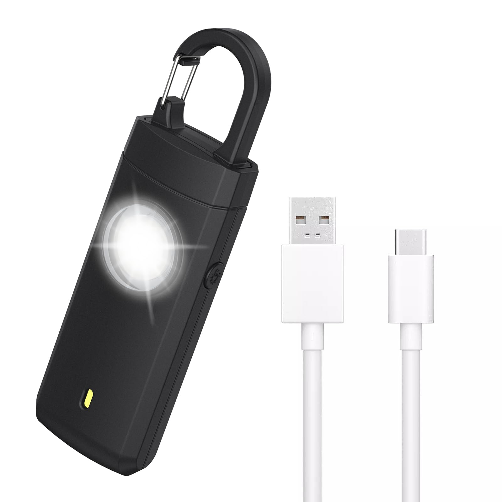 Zakalarm met 130 dB sirene led-licht voor zelfverdediging, oplaadbaar persoonlijk schrillalarm voor vrouwen, kinderen en senioren Zakalarm met 130 dB sirene led-licht voor zelfverdediging, oplaadbaar persoonlijk schrillalarm voor vrouwen, kinderen en senioren