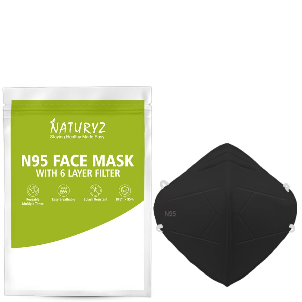 Naturyz N95 NIOSH & ISO Certified Reusable Face Mask With 6 Layer Protection | Nose pin & Adjustable Ear Loops With 95% Filtration(Adults, kids, Boys & Girls) (Adult Pack of 1) (B09FGKGS9D) Amazon Price History, Amazon Price Tracker