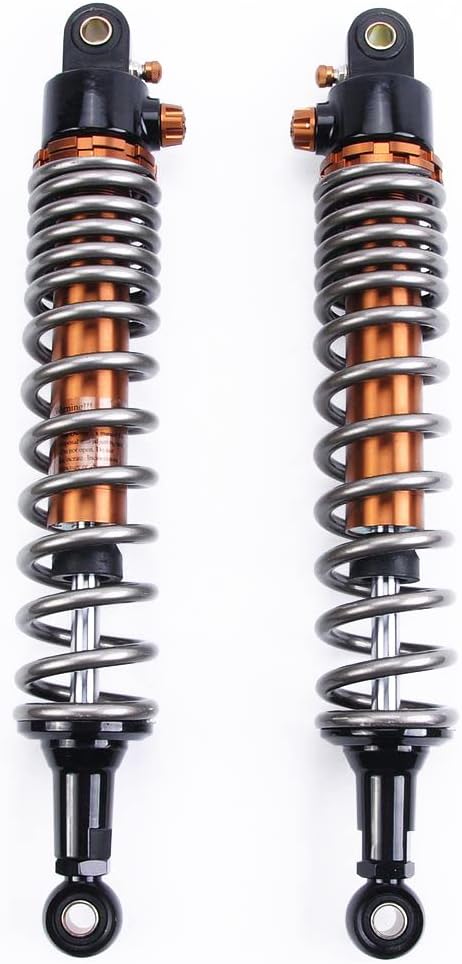 1 Pair 16.1 inches Shock Absorbers 410mm Round Ends Motorcycle Replacement Universal for Scooter Atv Quad Dirt Sport Bike Go Kart Grey