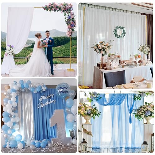 Fomcet 10FT x 10FT Backdrop Stand Heavy Duty with Base, Gold Portable Adjustable Pipe and Drape Kit, Square Metal Arch Party Frame for Wedding Birthday Parties Banquet Decorations by Fomcet - Image 6