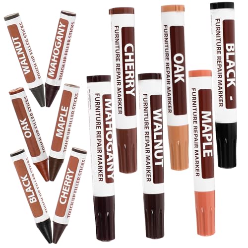 Cabilock 1Set Furniture Touch Up Markers Colors Wood Stain Repair Pens for Scratches Dents Marks Versatile Wood Repair Kit for Floors Cabinets Furniture Surfaces