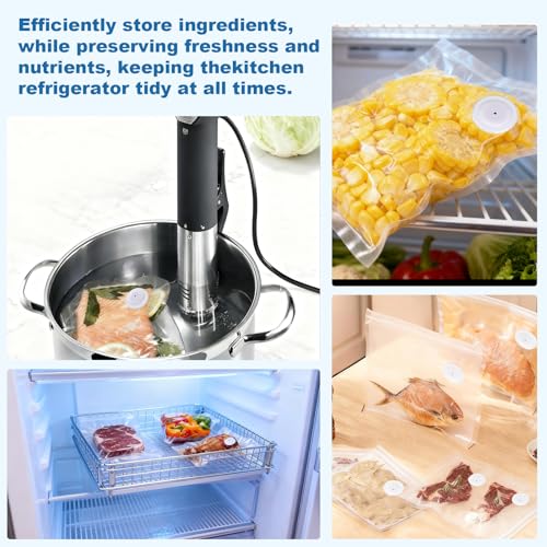 Image of Vacuum Sealer Bags with Air Valve,8 PCS 10 inchx11 inch Reusable Vacuum Seal Bags,BPA-Free Heavy Duty Food Storage Bags for Food Storage, Cooking