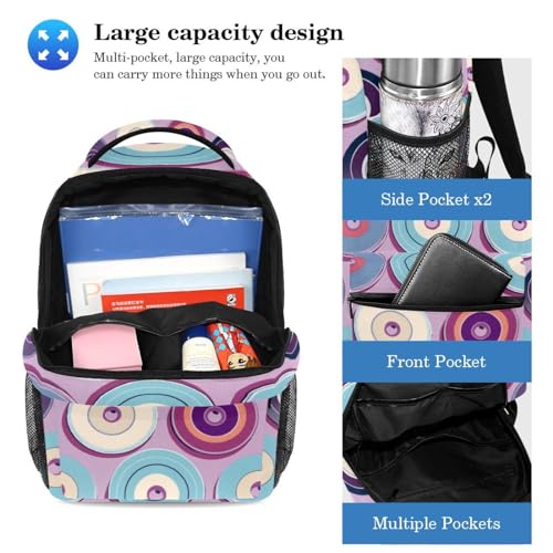 Lot de 2 sacs d'école violets 40cm pour adolescents et étudiants - 3
