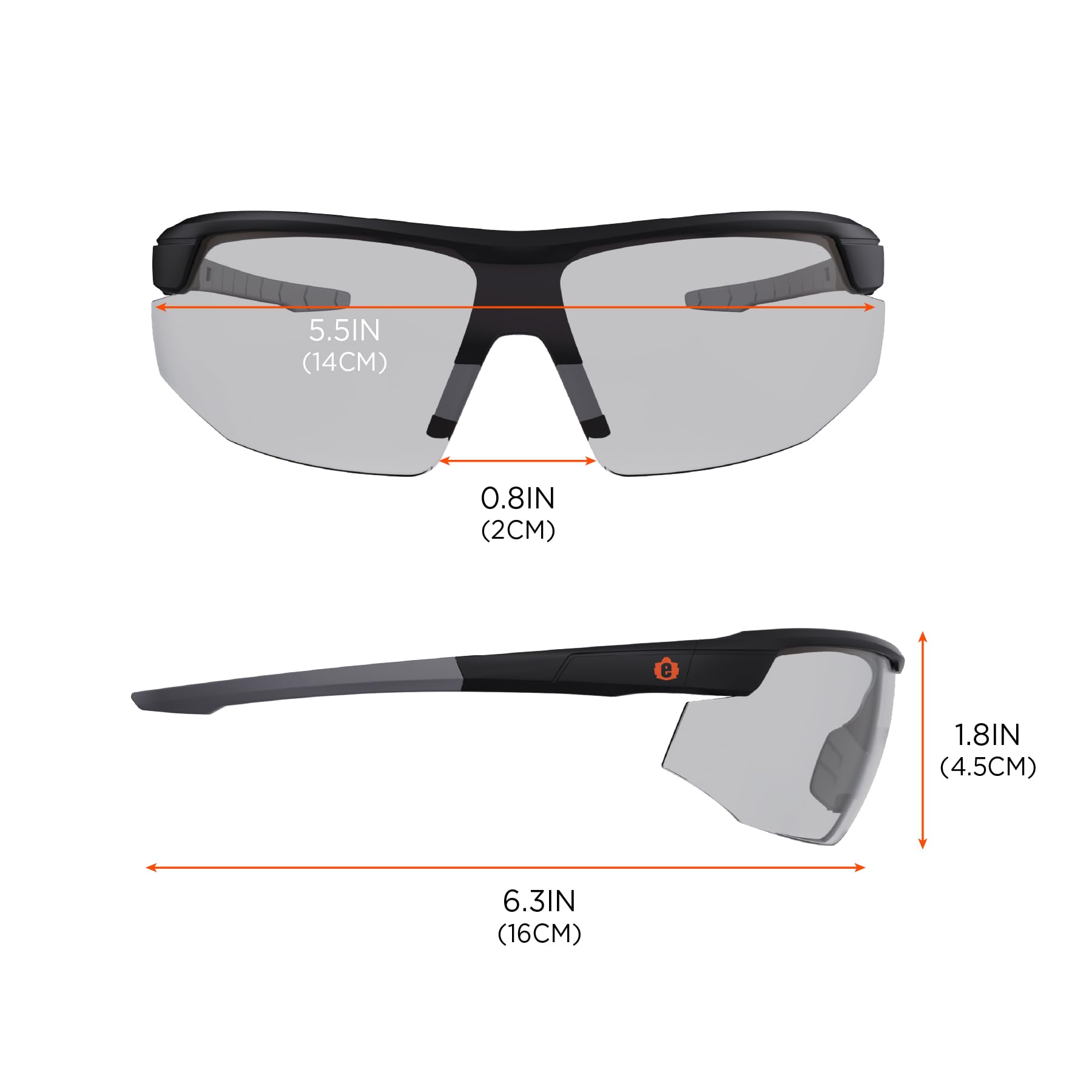 Ergodyne Skullerz SKOLL Safety Glasses-Matte Black Frame, Clear Lens
