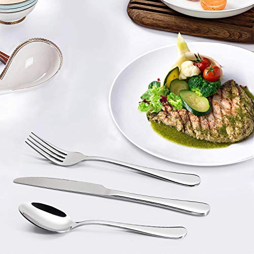 Vinsani 20 Piece Stainless Steel Cutlery Silverware Flatware Home Use Tableware Dinnerware Set Knife Fork Spoon Dessert Spoon, Service for 4 People, Mirror Polished - Dishwasher Safe Easy Clean - Image 5
