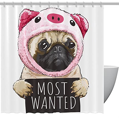 Rideau de douche carlin et cochon imperméable 183x183 cm