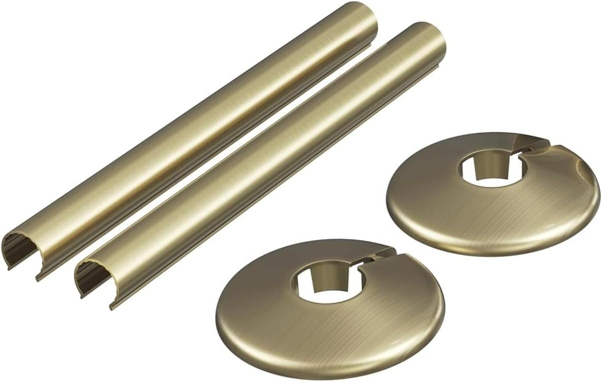 Talon Black, Rose Gold X2 Rose Gold/Copper Snappit Radiator Pipe Covers & Collars For 15Mm Pipes