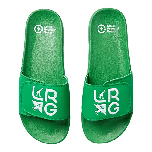 STACKED LOGO SLIDE SANDALS - GREEN