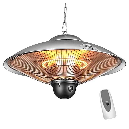 Chang Outdoor Patio Heater,1500W Electric Infrared Hanging Umbrella Heater 2 Power Settings Quiet Heating for Outdoor/Indoor Balcony