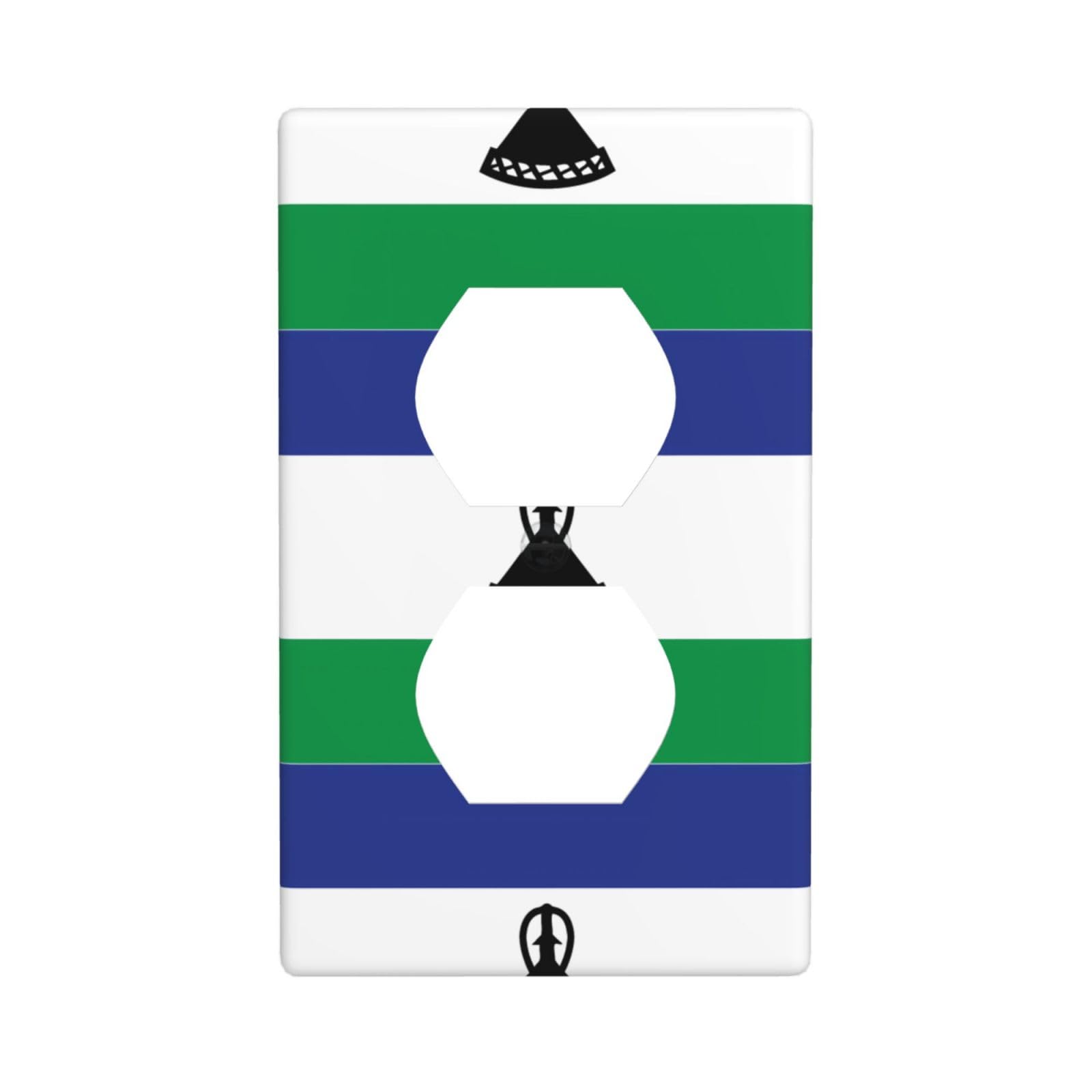 Flag of Lesotho Unbreakable Polycarbonate Switch Plate-1 Gang Screwless Wall Plate for Home Office