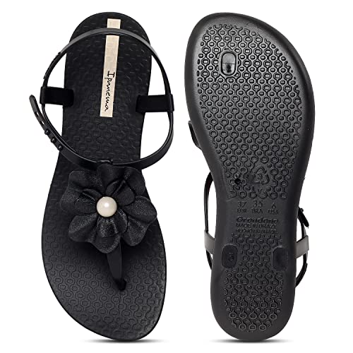 Ipanema Womens Flora Flats Sandals Black 8 #TOP2