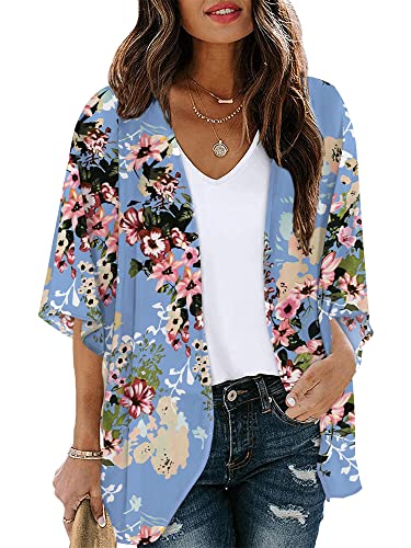 Image of Chunoy Women Short Sleeve Chiffon Kimono Beach Swimsuit Cover Up