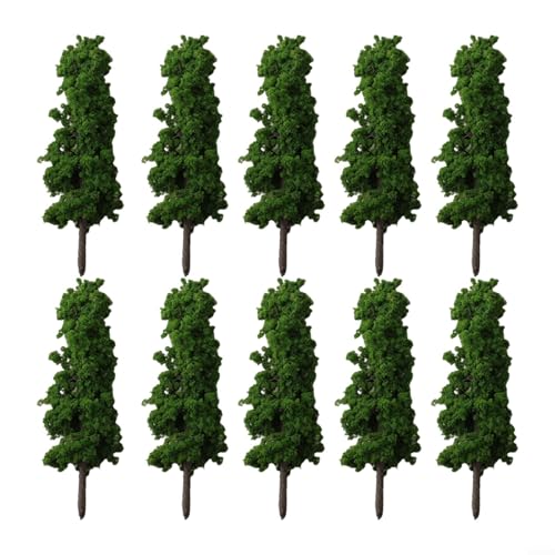 Besttoolifes Árboles modelo de 10 unidades, 11 cm, árboles modelo de resina para jardín, tren, ferrocarril, paisaje arquitectónico, decoración de paisaje, verde