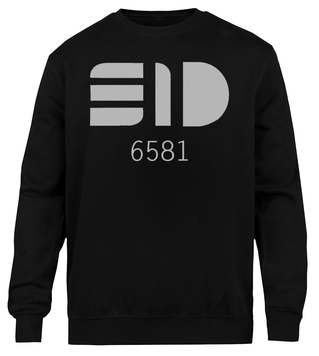 Sid 6581 Unisex Schwarzes Sweatshirt Umweltfreundlicher Rundhalsausschnitt Unisex Black Sweatshirt Eco-Friendly Crewneck