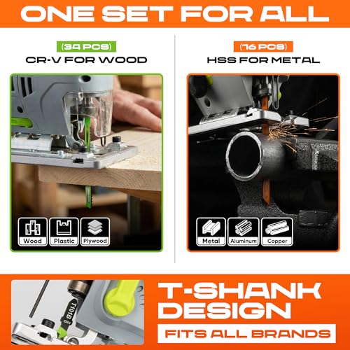 EZUVITA 50-Piece Jigsaw Blades Set