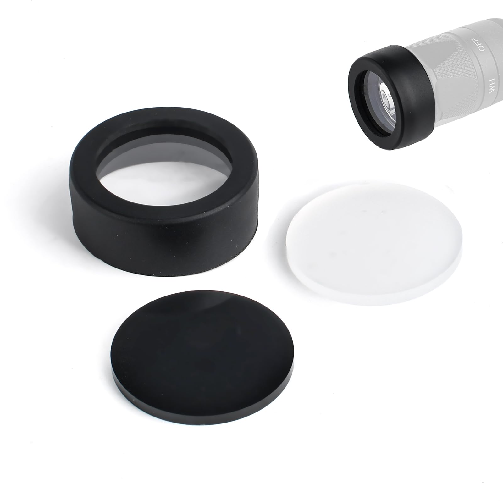 GLECTICAL Tactical Flashlight Torch Lens Cover(25.4mm/26mm/28mm/30mm)